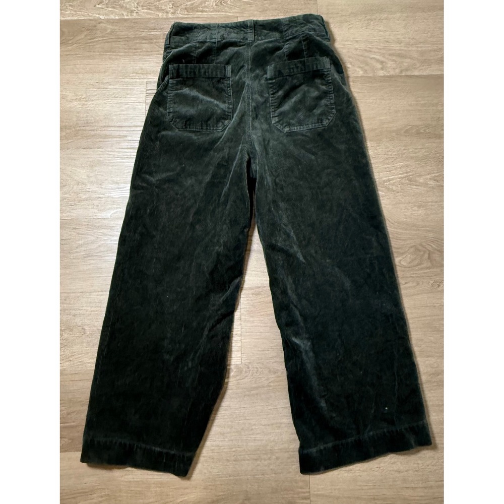 Maeve Anthropologie Colette Cropped Corduroy Pants 29 Green Wide Leg Vtg Soft - Picture 4 of 6
